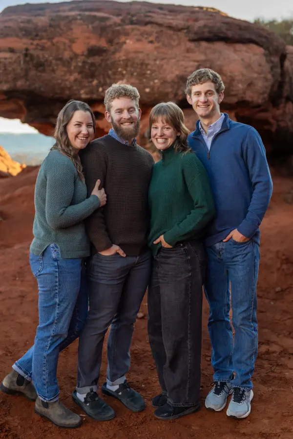 Family photo session on the red rock in St. George, Utah